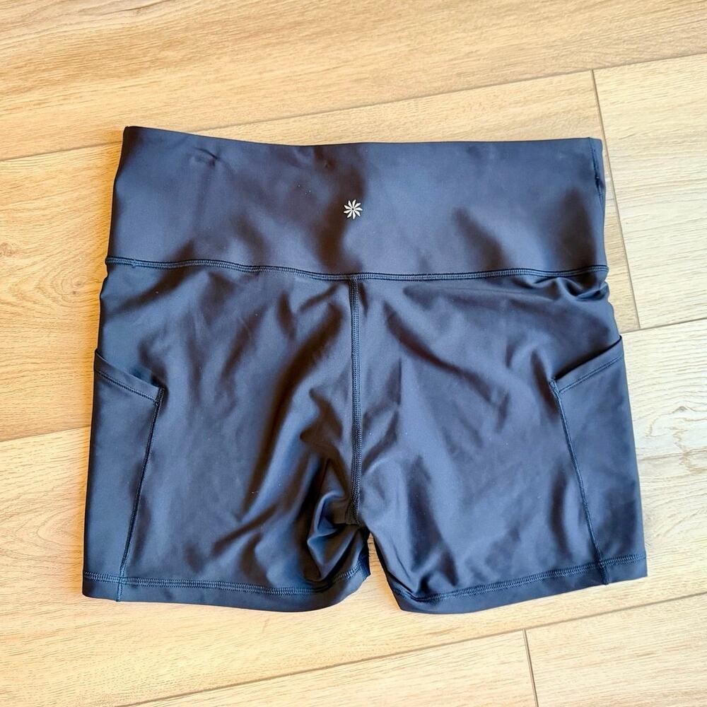 Athleta Black High Rise Performance Workout Shorts XL NWOT